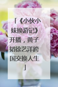《小伙小妹换游记》开播，黄子韬徐艺洋跨国交换人生