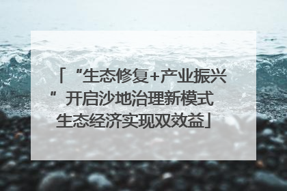 “生态修复+产业振兴”开启沙地治理新模式 生态经济实现双效益