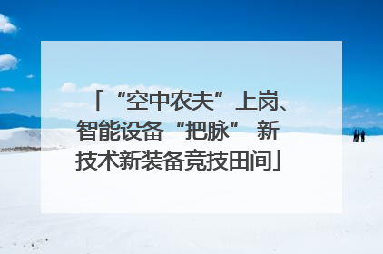 “空中农夫”上岗、智能设备“把脉” 新技术新装备竞技田间