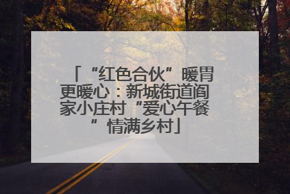 “红色合伙”暖胃更暖心：新城街道阎家小庄村“爱心午餐”情满乡村