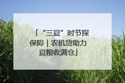“三夏”时节探保障｜农机贷助力夏粮收满仓