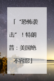 “恐怖袭击”！特朗普：美国绝不容忍
