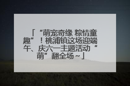 “萌宠奇缘 粽情童趣”！桃浦镇这场迎端午、庆六一主题活动“萌”翻全场～
