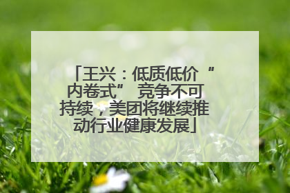 王兴：低质低价“内卷式” 竞争不可持续，美团将继续推动行业健康发展
