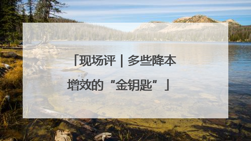 现场评｜多些降本增效的“金钥匙”
