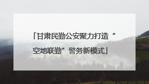 甘肃民勤公安聚力打造“空地联勤”警务新模式