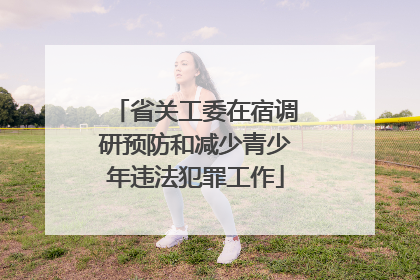 省关工委在宿调研预防和减少青少年违法犯罪工作