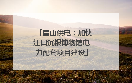 眉山供电：加快江口沉银博物馆电力配套项目建设