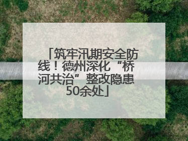筑牢汛期安全防线！德州深化“桥河共治”整改隐患50余处