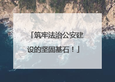 筑牢法治公安建设的坚固基石！