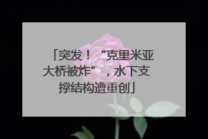 突发！“克里米亚大桥被炸”，水下支撑结构遭重创