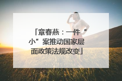 章春燕：一件“小”案推动国家层面政策法规改变