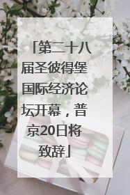第二十八届圣彼得堡国际经济论坛开幕，普京20日将致辞