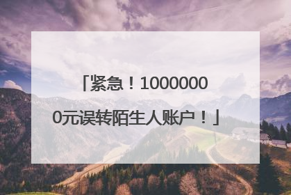 紧急！10000000元误转陌生人账户！