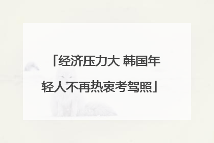 经济压力大 韩国年轻人不再热衷考驾照