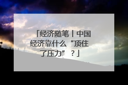 经济随笔丨中国经济靠什么“顶住了压力”？
