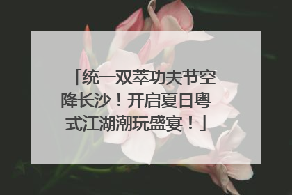 统一双萃功夫节空降长沙！开启夏日粤式江湖潮玩盛宴！