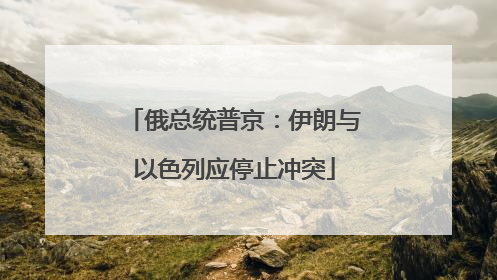 俄总统普京：伊朗与以色列应停止冲突