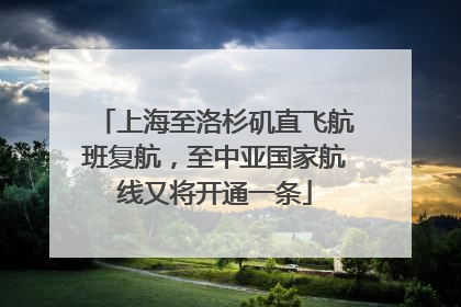 上海至洛杉矶直飞航班复航，至中亚国家航线又将开通一条