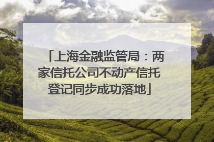 上海金融监管局：两家信托公司不动产信托登记同步成功落地