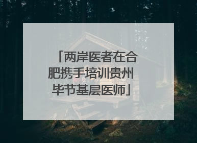 两岸医者在合肥携手培训贵州毕节基层医师