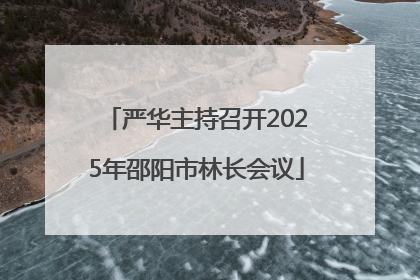 严华主持召开2025年邵阳市林长会议