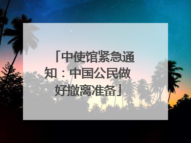 中使馆紧急通知：中国公民做好撤离准备