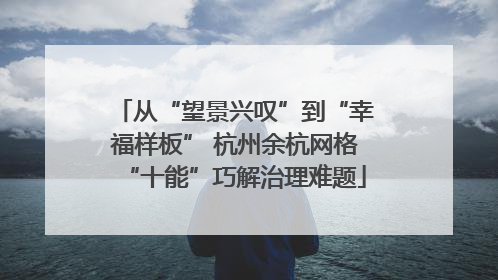 从“望景兴叹”到“幸福样板” 杭州余杭网格“十能”巧解治理难题
