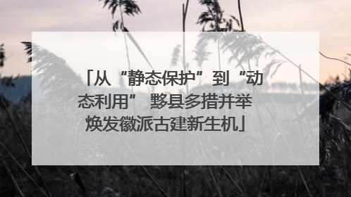 从“静态保护”到“动态利用” 黟县多措并举焕发徽派古建新生机