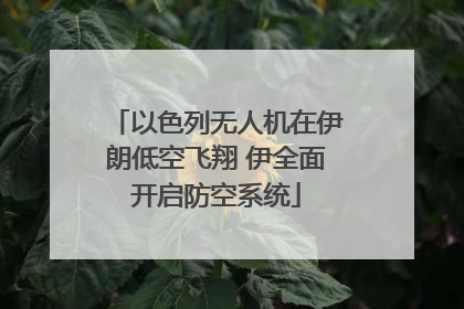 以色列无人机在伊朗低空飞翔 伊全面开启防空系统