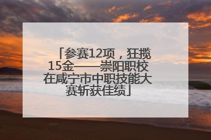 参赛12项，狂揽15金——崇阳职校在咸宁市中职技能大赛斩获佳绩