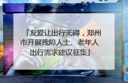 友爱让出行无碍，郑州市开展残障人士、老年人出行需求建议征集
