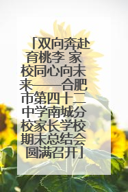双向奔赴育桃李 家校同心向未来——合肥市第四十二中学南城分校家长学校期末总结会圆满召开