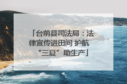 台前县司法局：法律宣传进田间 护航“三夏”助生产