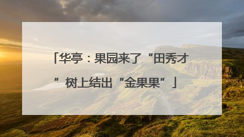 华亭：果园来了“田秀才”树上结出“金果果”