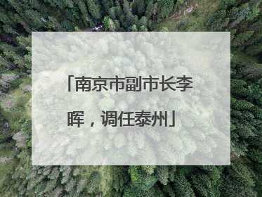 南京市副市长李晖，调任泰州