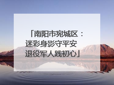 南阳市宛城区：迷彩身影守平安 退役军人践初心
