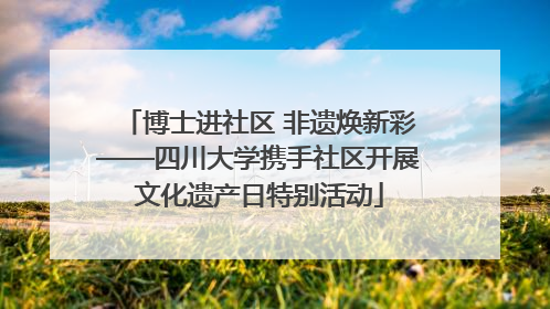博士进社区 非遗焕新彩——四川大学携手社区开展文化遗产日特别活动