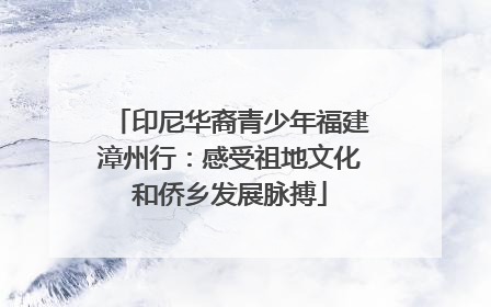 印尼华裔青少年福建漳州行：感受祖地文化和侨乡发展脉搏