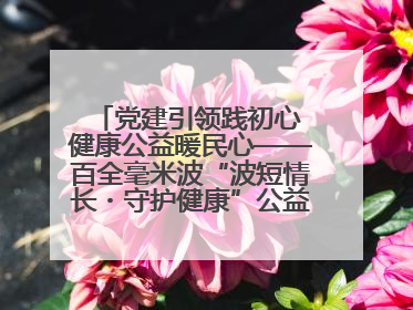 党建引领践初心 健康公益暖民心——百全毫米波“波短情长・守护健康”公益活动进社区