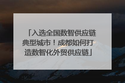 入选全国数智供应链典型城市！成都如何打造数智化外贸供应链
