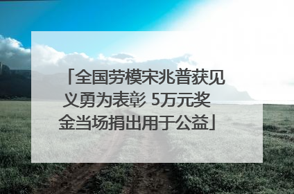 全国劳模宋兆普获见义勇为表彰 5万元奖金当场捐出用于公益