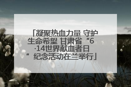凝聚热血力量 守护生命希望 甘肃省“6 ·14世界献血者日”纪念活动在兰举行