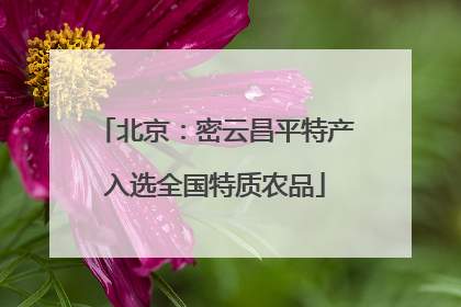 北京：密云昌平特产入选全国特质农品