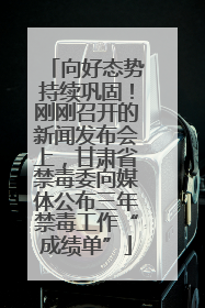 向好态势持续巩固！刚刚召开的新闻发布会上，甘肃省禁毒委向媒体公布三年禁毒工作“成绩单”