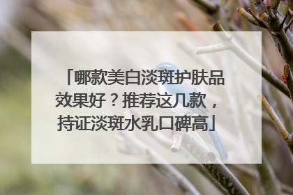 哪款美白淡斑护肤品效果好？推荐这几款，持证淡斑水乳口碑高