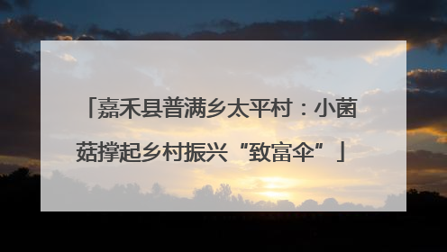 嘉禾县普满乡太平村：小菌菇撑起乡村振兴“致富伞”
