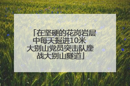 在坚硬的花岗岩层中每天掘进10米 大别山党员突击队鏖战大别山隧道