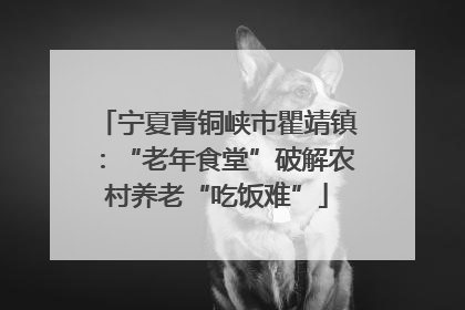宁夏青铜峡市瞿靖镇：“老年食堂”破解农村养老“吃饭难”