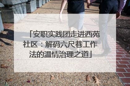 安职实践团走进西苑社区：解码六尺巷工作法的温情治理之道